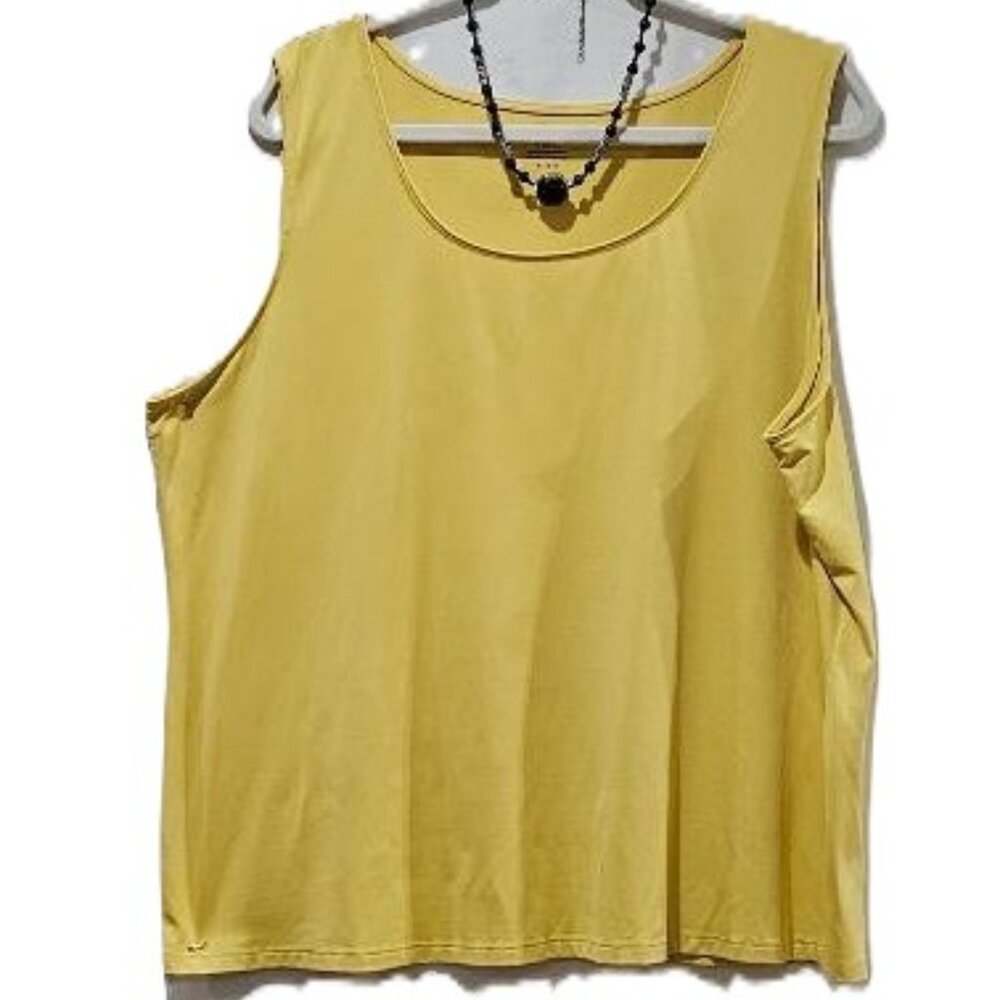 CHARTER CLUB SUNFLOWER YELLOW LIQUID KNIT SCOOP TANK TOP  3X